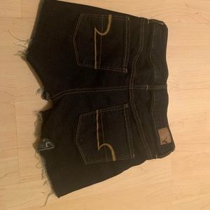 AE dark denim shorts